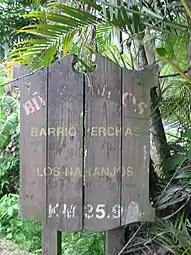 Sign in Perchas, Puerto Rico Highway 155, Km 35.9