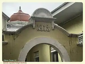 Year when residence was built indicated on back of house