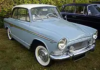 Simca Aronde Monaco 2-door pillarless saloon (P60), promoted in some markets as a hardtop coupé