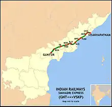 Simhadri Express Route map