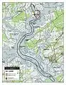 Map of Simon's Bluff Battlefield core and study areas by the American Battlefield Protection Program.