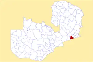 District location in Zambia