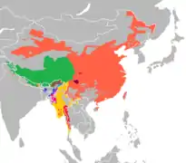 Distribution of Sino-Tibetan