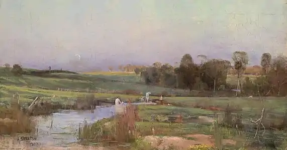 Arthur Streeton, Evening with bathers, 1888, National Gallery of Victoria