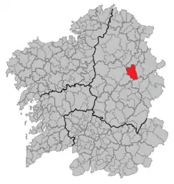 Situation of Castroverde within Galicia