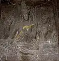 Siva Ellora Caves, cave 16, playing alapini vina, colored in