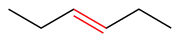 Hex-3-ene has an internal carbon–carbon double bond