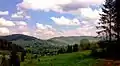 Skole Beskids. View of the village Plavie.