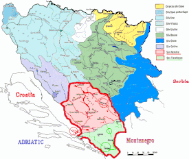 Map with Neretva basin highlighted