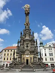 The Holy Trinity Column decorated with several sculptures