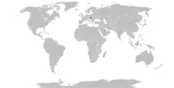 Map indicating locations of Slovakia and Taiwan