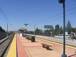 The platform at Snell station