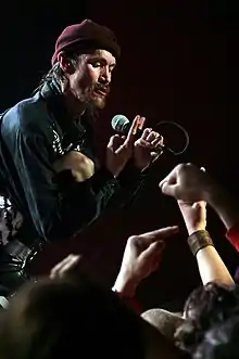 Ken Chinn performing with SNFU at the Starlite Room in Edmonton