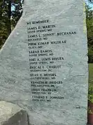 Names of victims at the Sniper Memorial