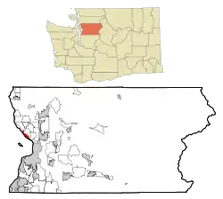 Location of Tulalip Bay, Washington