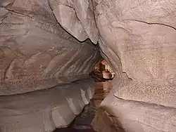 A tunnel in a karst cave