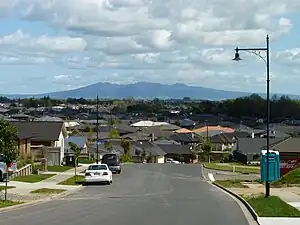 Somerset Heights, with Mount Pirongia on the horizon.