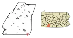 Location of Wellersburg in Somerset County, Pennsylvania.