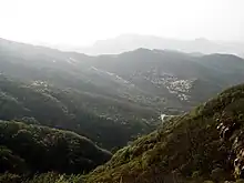 A view looking down onto the gondola that goes up Songshan—Mount Song. One of the Taoist Five Great Mountains — located in Henan Province, China.