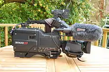 The right side of a Sony BVW-D600P camcorder