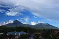 Mt. Soputan (left) and Mt. Manimporok view from Tombatu Village