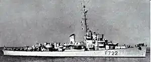 Soudanais (F-722, ex-USS Cates DE 763) underway.