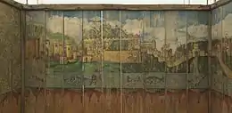 19th century sukkah from Austria with a painting of Jerusalem - Musée d'Art et d'Histoire du Judaïsme