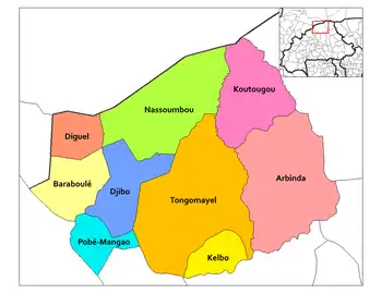 Diguel Department location in the province