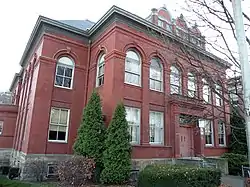 South Side High School, built in 1898, and then added to in 1924, at the corner of East Carson and South 10th Streets.