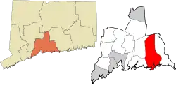 Guilford's location within the South Central Connecticut Planning Region and the state of Connecticut