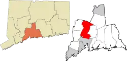 Hamden's location within the South Central Connecticut Planning Region and the state of Connecticut