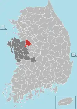 Location in South Korea