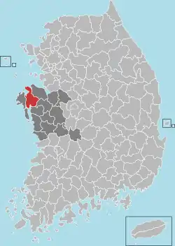 Location in South Korea