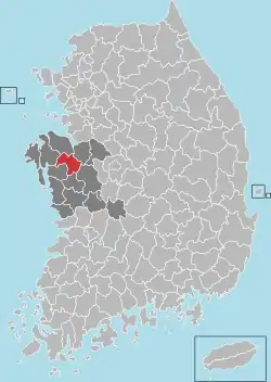 Location in South Korea