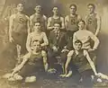 Joe Leithead, seated second row left in turtleneck, c. 1905-1906