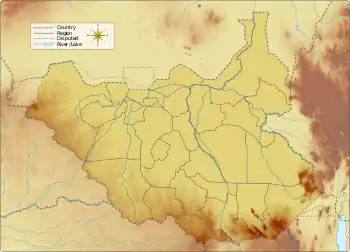 Map showing the location of Fanyikang Game Reserve