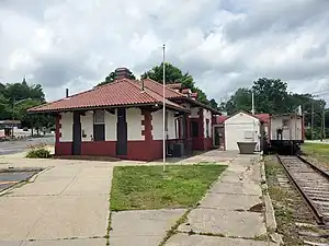 A former railroad station in Spanish Mediterranean style