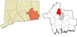 Franklin's location within the Southeastern Connecticut Planning Region and the state of Connecticut