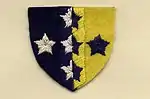 Southern Command Royal Army Service Corps (second pattern) (Vertical Blue/yellow halves with white stars)