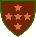 Southern Command Auxiliary Territorial Service (Brown with a green border and light brown stars)