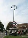 Pylons to north and south of Southgate Underground station