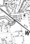 1854: the original station was located north of Spa Road on the edge of an urban area