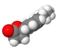 Space-filling model of (Z)-6-dodecen-4-olide