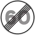 Common maximum speed limit derestriction sign