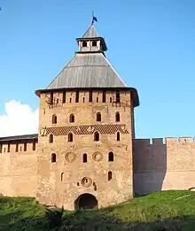 Spasskaya Tower at south side of the wall