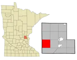 Location of the township of Spencer Brook within Isanti County, Minnesota