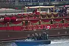 Members of the British royal family aboard the MV Spirit of Chartwell during the Thames Diamond Jubilee Pageant, 3 June 2012