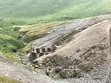 Spoil from the washing floors of the Great Snaefell Mine