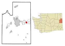 Location of the CDP of Greenacres, Washington at the 2000 Census