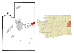 Location of Otis Orchards-East Farms, Washington